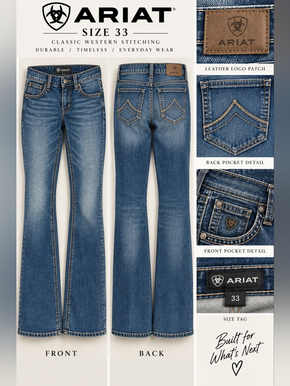 Ariat Women's Flare Jeans in Medium Blue Wash